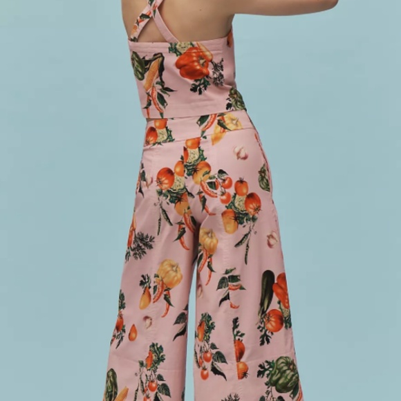 🍅 Maeve by Anthropologie High-Rise Printed Crop Wide-Leg Pants - Size 6 - Picture 2 of 7